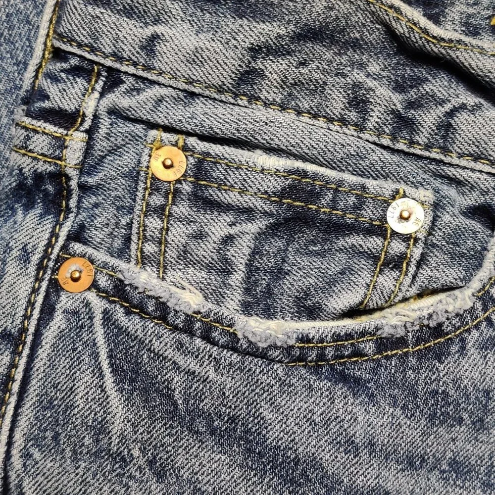 American Eagle Womens Straight Leg Jeans 26x30 Blue Denim Zip Fly Mid Rise Class - Picture 6 of 9